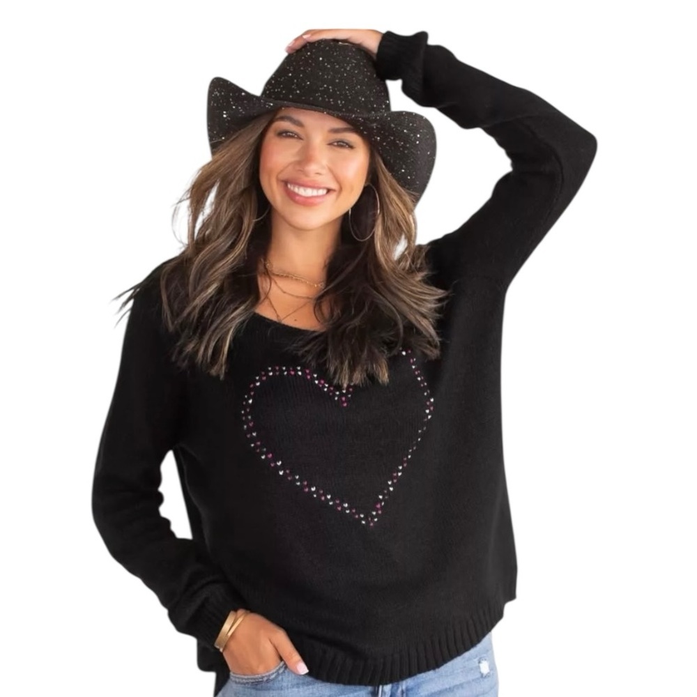 Wooden Ships Valentina Mohair Blend Heart Sweater size S/M